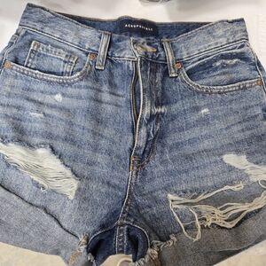 Aeropostale Blue Jean Shorts Distressed High-Waisted